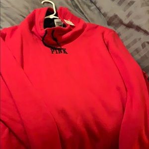 Red Sherpa lined hoodie